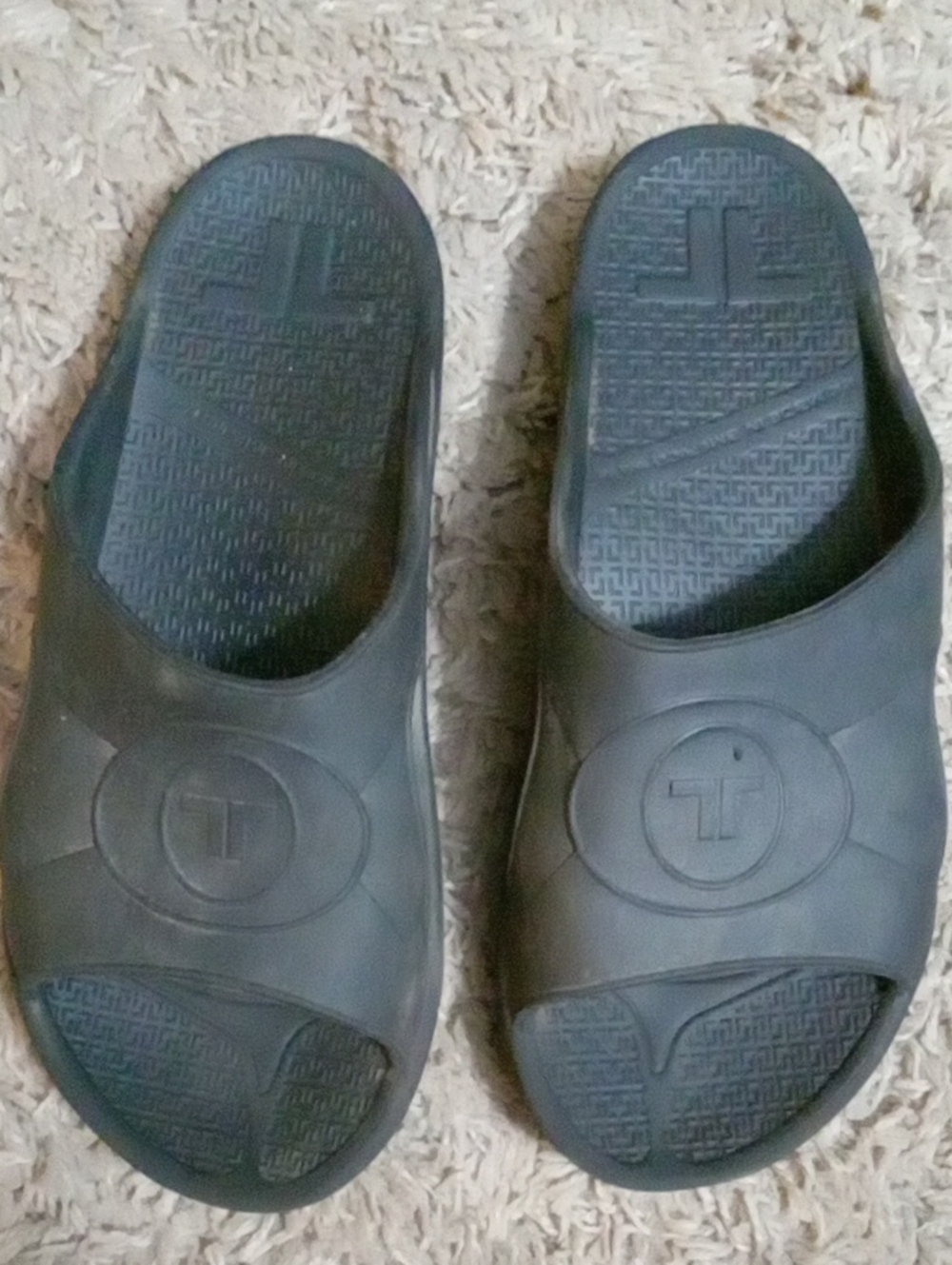 Telic Comfort Slip-On Black Slide Sandals for Women